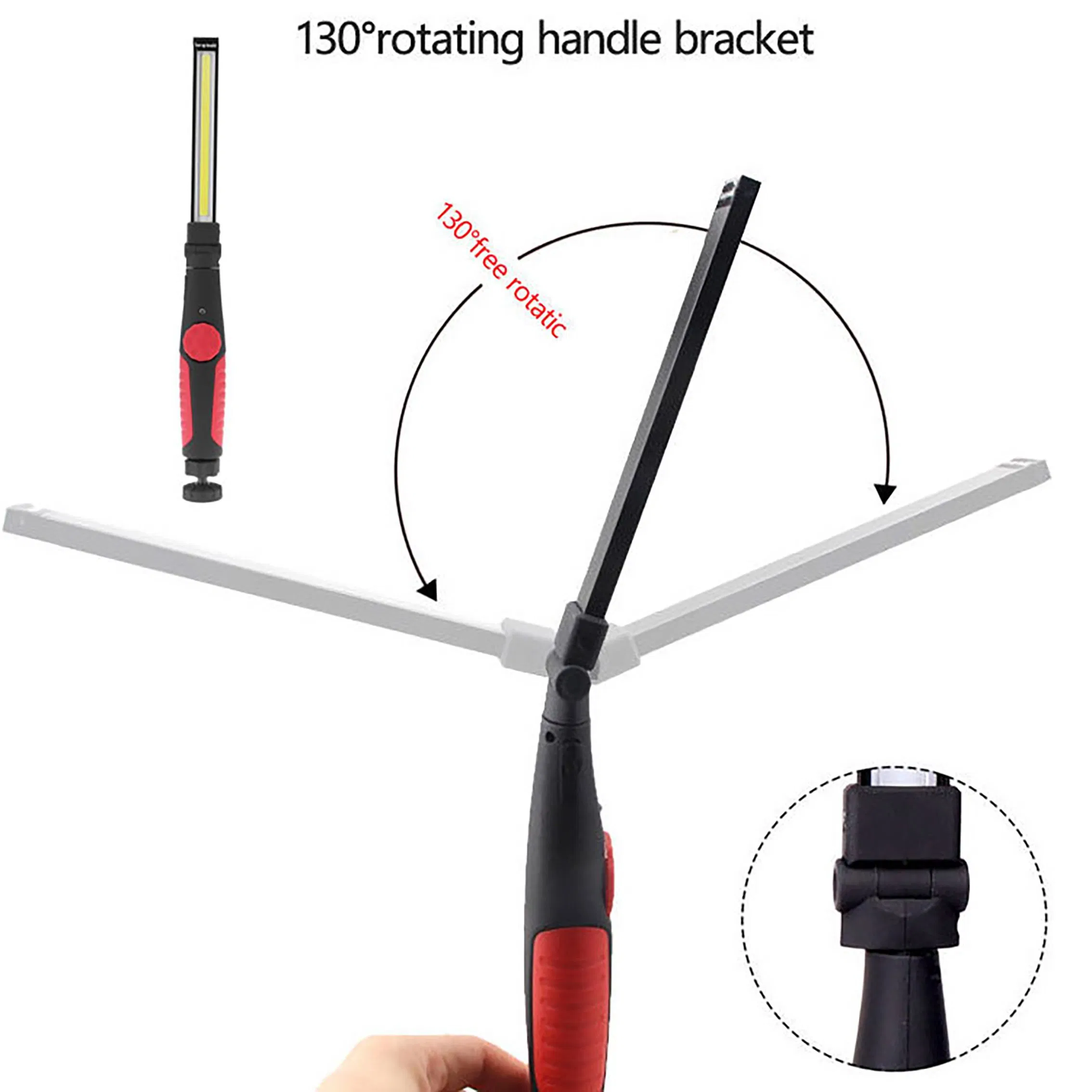 COB Rechargeable Adjustable LED Flashlight Emergency Lighting LED Work Lights