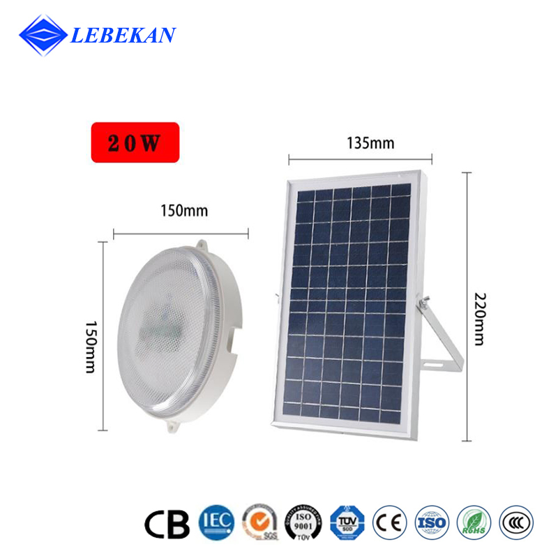 Indoor Lighting Double Heads 60W 80W 100W Interior Board Moon Light Emergency Free Electricity LED Solar Ceiling Lights