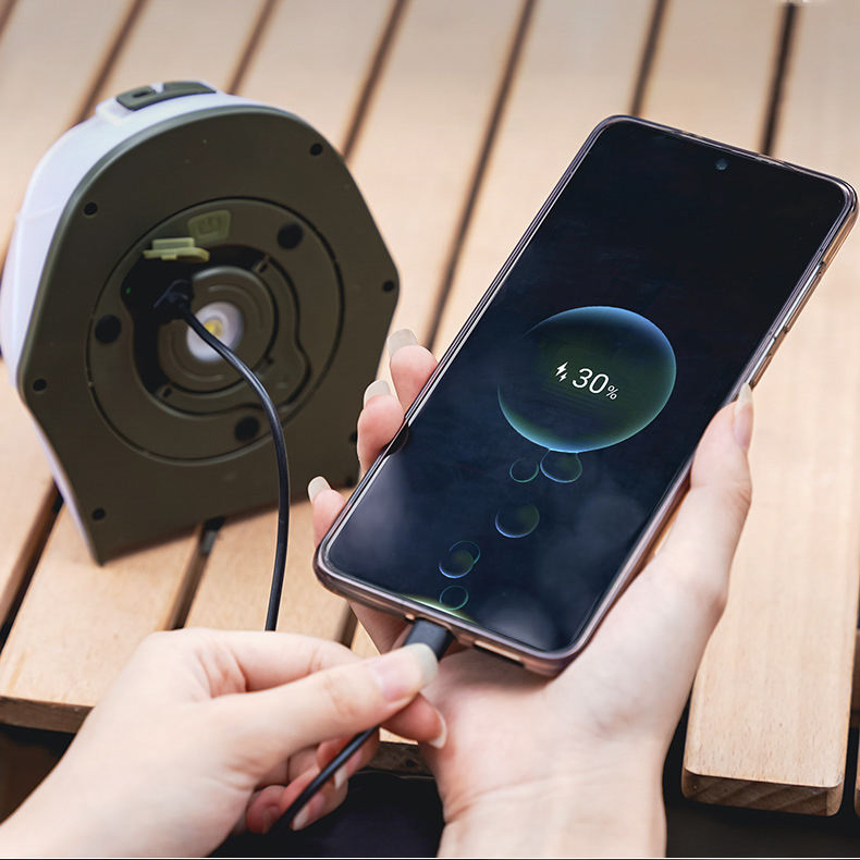 Tent Design Multi-Functional Rechargeable Outdoor Camping Light with Light Chain