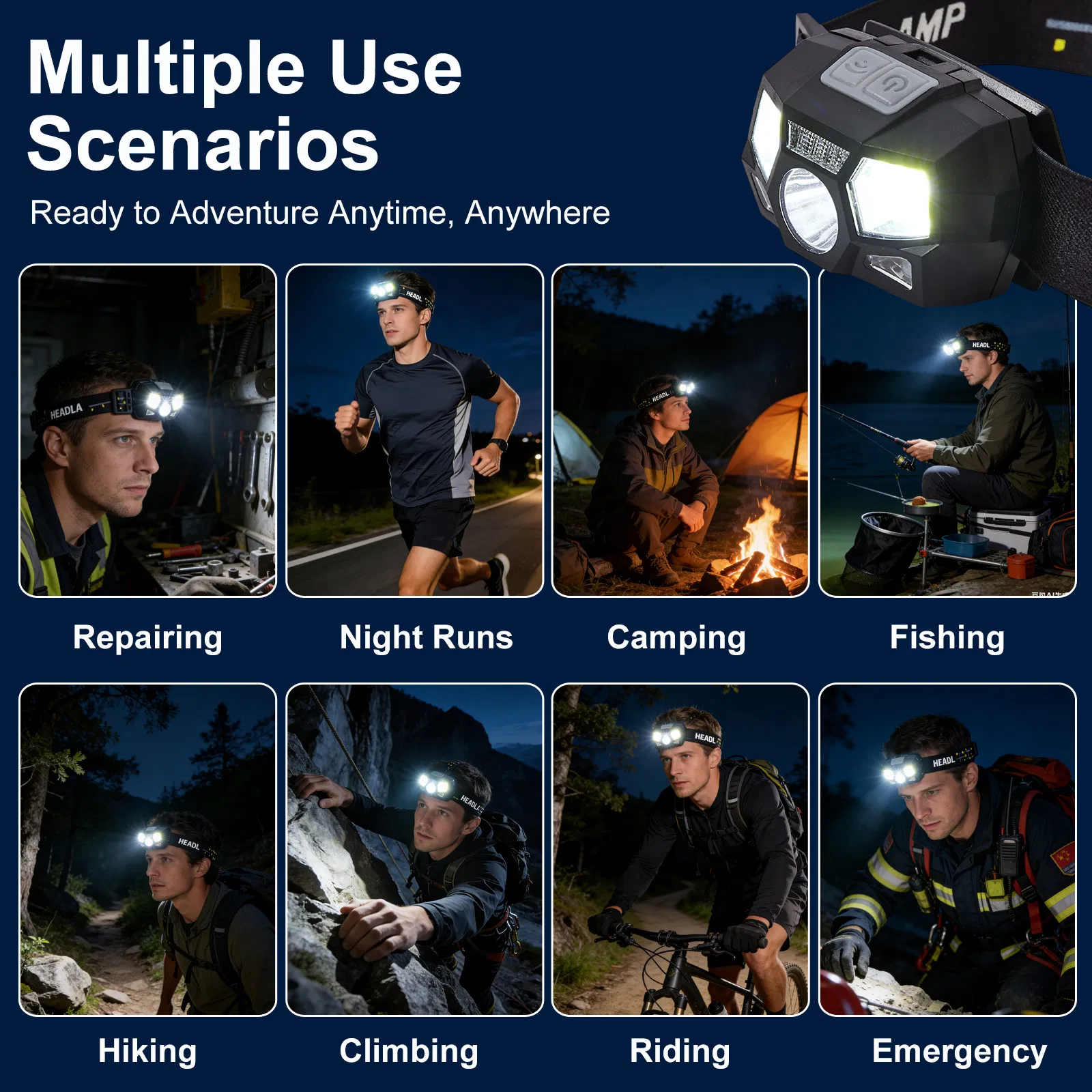 LED Flashlight with USB Rechargeable Battery and Motion Sensor Technology