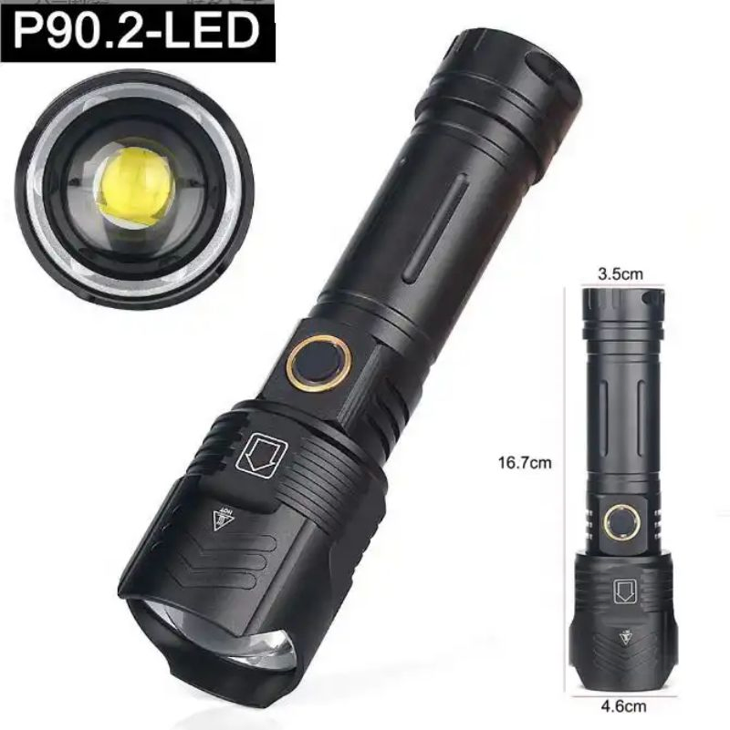 Super Bright Xhp160 Lamp Bead Telescopic Zoom LED Flashlight USB Charging Belt Output Waterproof Camping Emergency Flashlight