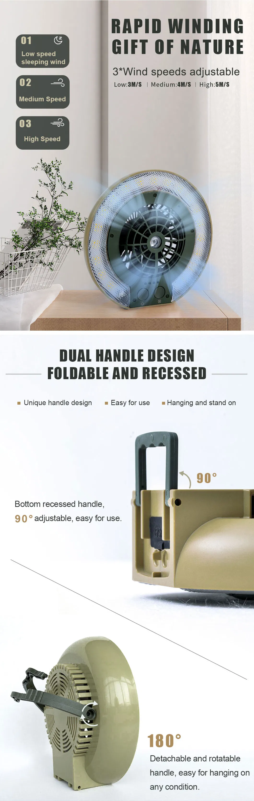 Camping Fan Light Detail 3