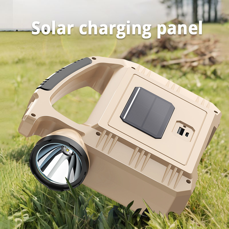 High Lumens ABS Plastic Body USB Rechargeable Solar Powered COB Camping Portable Lamp LED Torches Work Light Tactical Flashlight