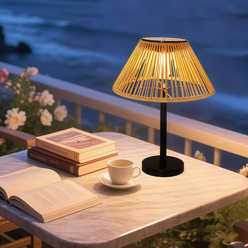 Portable Solar Garden Lamp with Warm White LED Light Waterproof for Terrace &amp; Balcony Home Lighting
