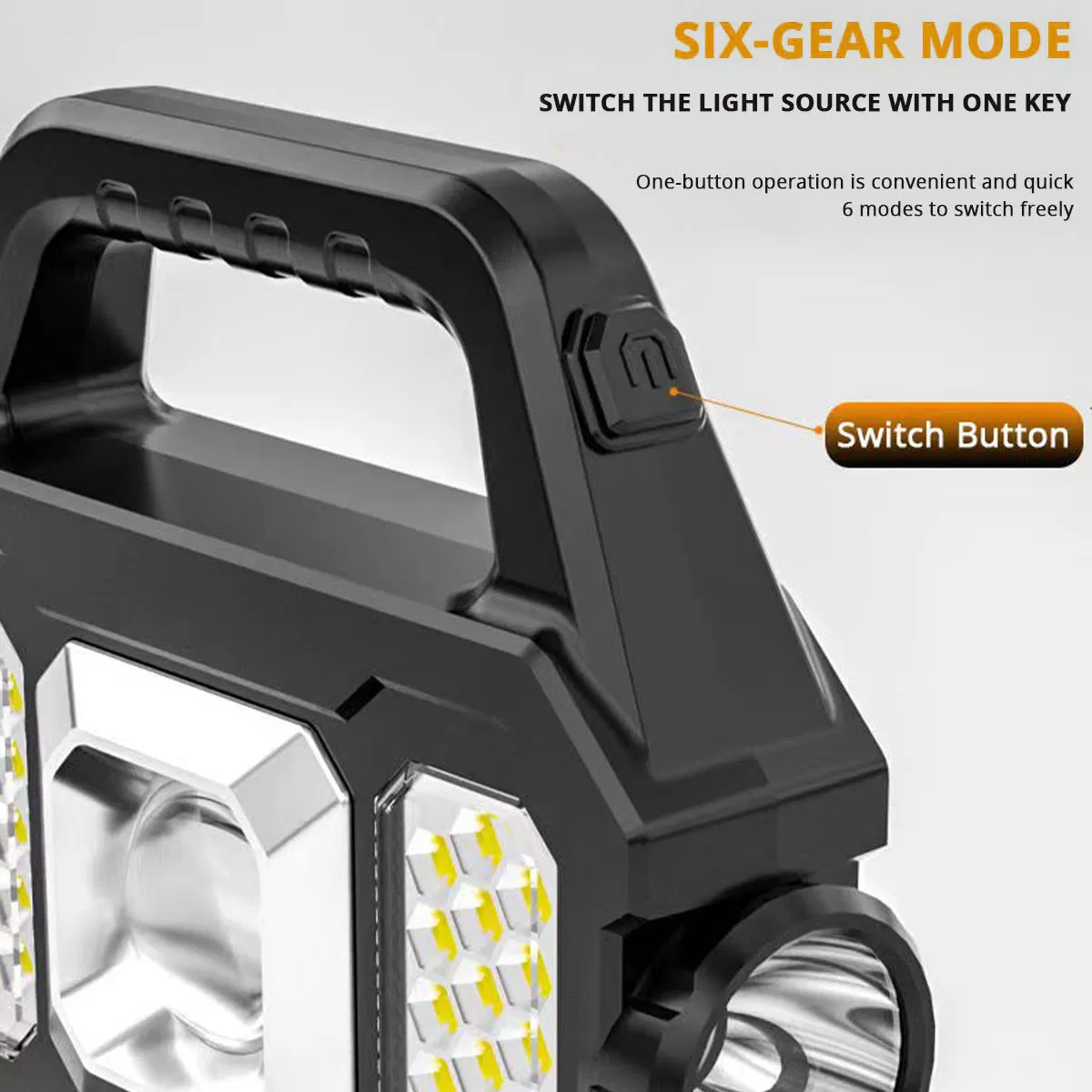 Super Bright COB Camping Handheld Solar Powered Lanterns Spotlight Searchlight Work Lights USB Rechargeable LED Torch Flashlight