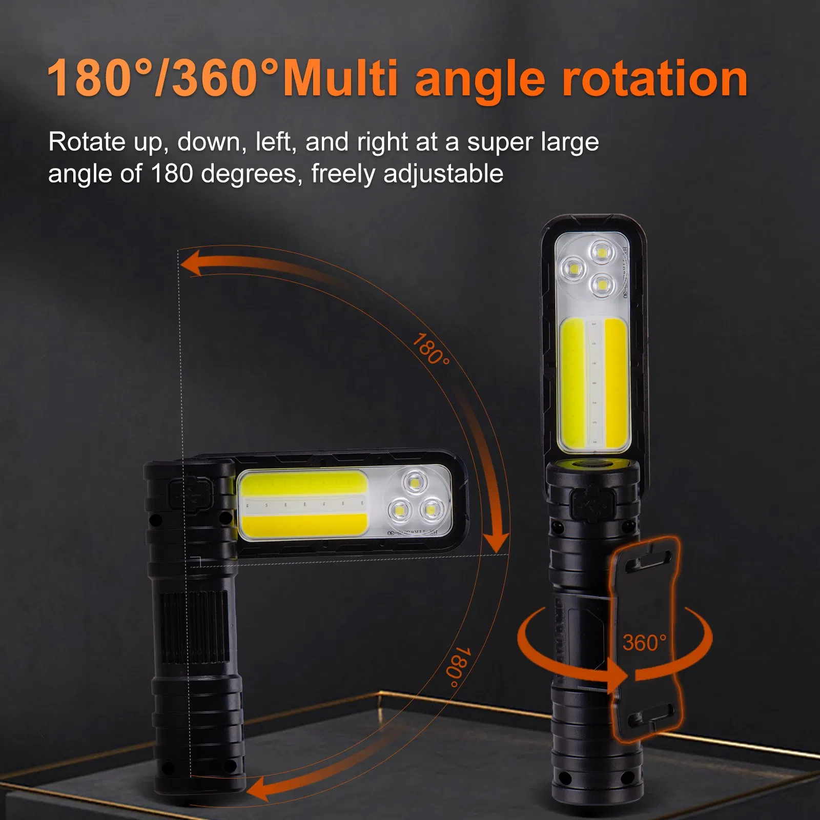 Outdoor Super Bright Power Display Multi Angle Adjustment USB Rechargeable Magnet Work Light LED Headlight Headlamp