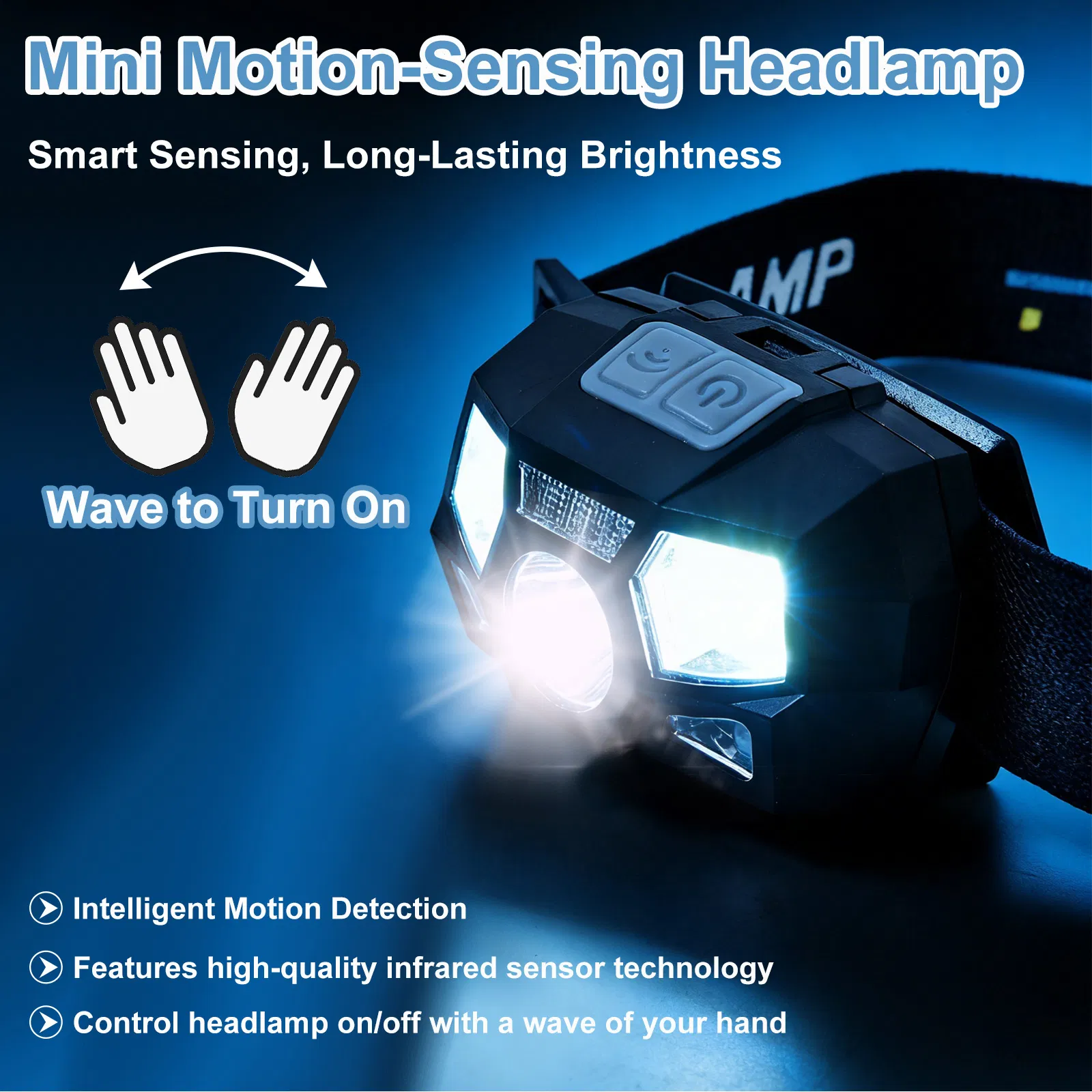 LED Flashlight with USB Rechargeable Battery and Motion Sensor Technology