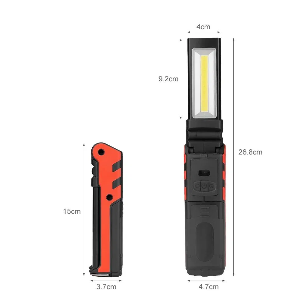 New COB Output Input Rechargeable Foldable Multi-Functional Portable Emergency Car Repair Work Light