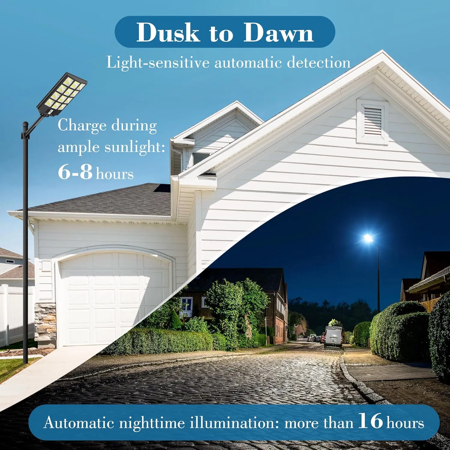 High Lumen 800W Solar All in One Street Light with ABS Lamp Body Solar LED Lighting Solar Powered LED Street Light with Motion Sensor for Yard Outside