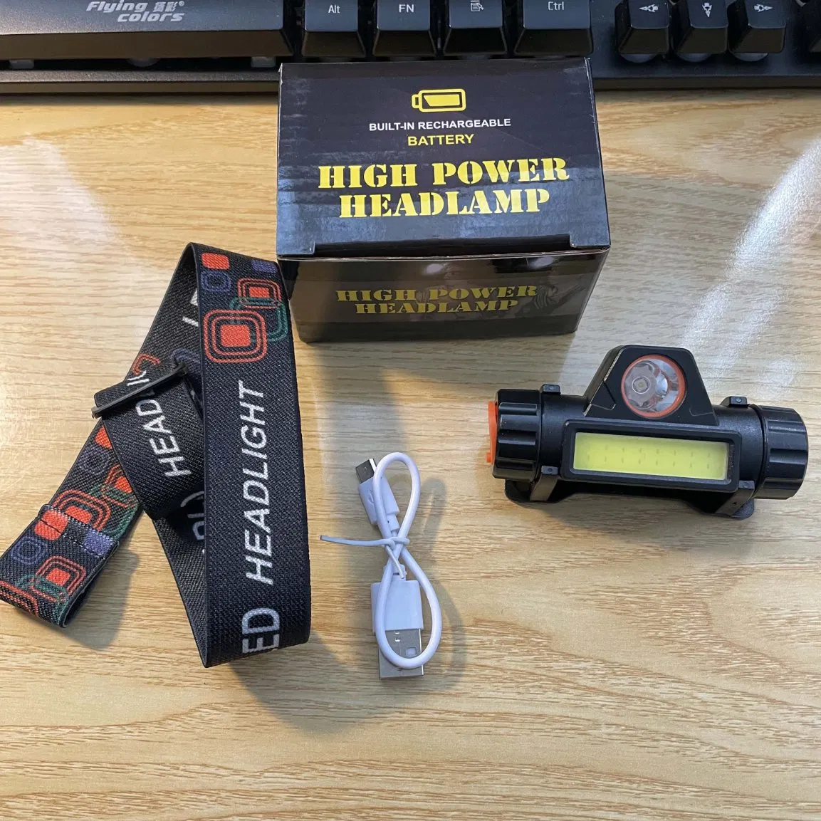 Waterproof LED Work Light Flashlight Rechargeable Headlamp with Magnet for Camping Hiking