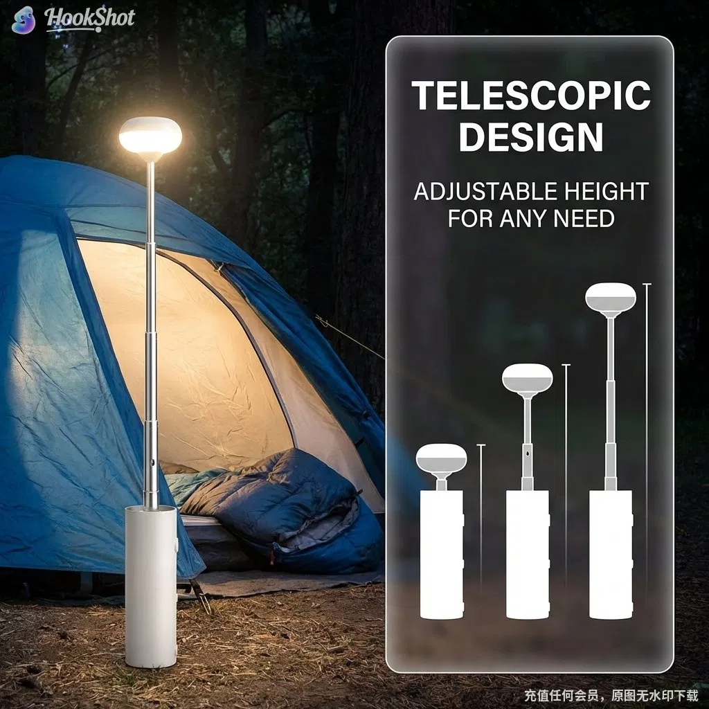 Collapsible, Rechargeable, Dimmable for Outdoor Adventures Telescopic Waterproof LED Camping Lantern