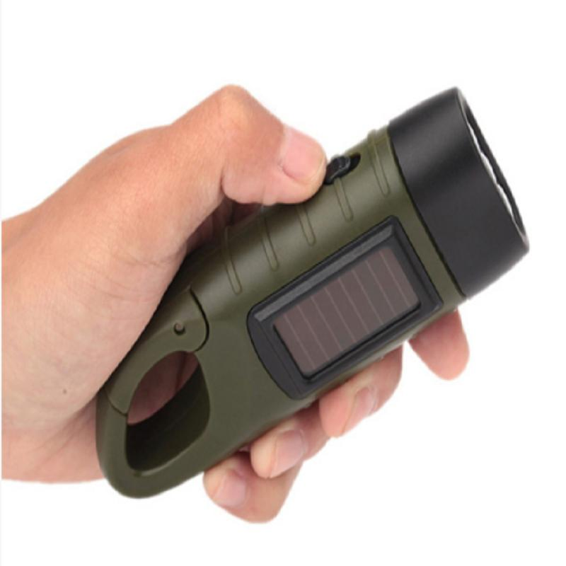 Energy-Saving Camping Light Solar Powered Hand Crank Dynamo Crank Night Mini Flashlight