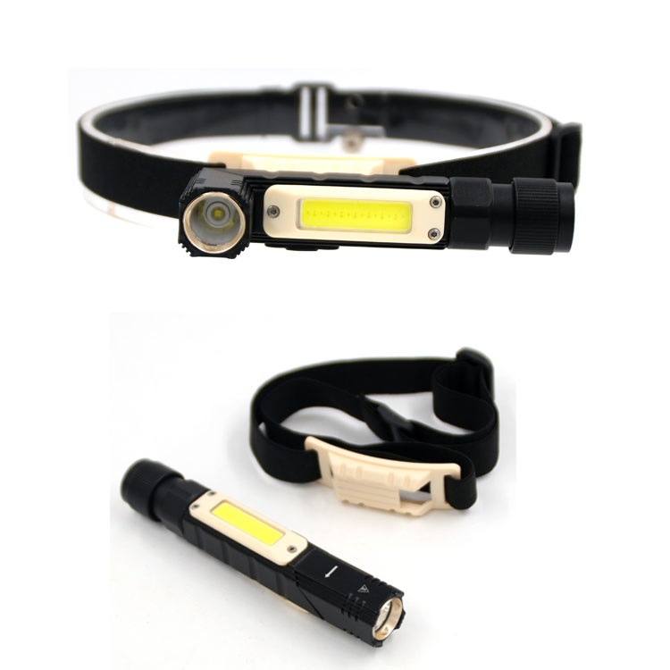 Rechargeable LED Headlamp with COB Work Light, 2-in-1 Head Flashlight Camping, Use