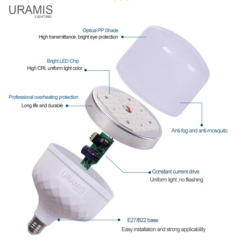 Indoor Lighting Office Home E27 B22 38W 48W T Shape LED Bulb Light Emergency E27 LED Bulbs