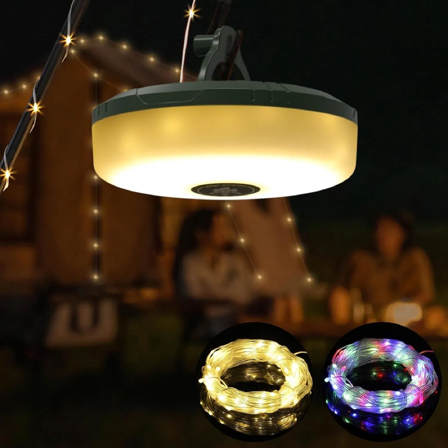 LED Portable Camping String Lights, 2 in 1 USB Rechargeable Outdoor Light Holiday Decoration Lanterns Garden Yard Star Lamp, Adjustable Brightness and 5 Modes