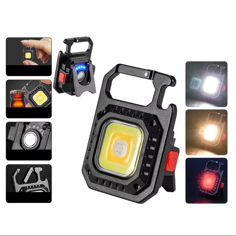 Multifunctional Mini COB Keychain Light USB Rechargeable Emergency Lamp LED Repair Work