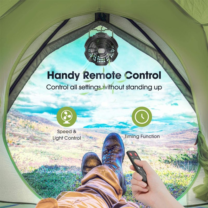 Discount Rechargeable Camping Light Tent Camping Lantern Fan with Remote Control