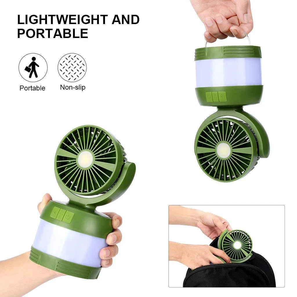 Camping Outdoors Rechargeable LED Lantern with Fan/Power Bank