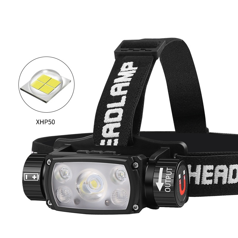 New 21700 Rechargeable Inductionxhp50LED Type-C Magnetic Suction Work Headlamp