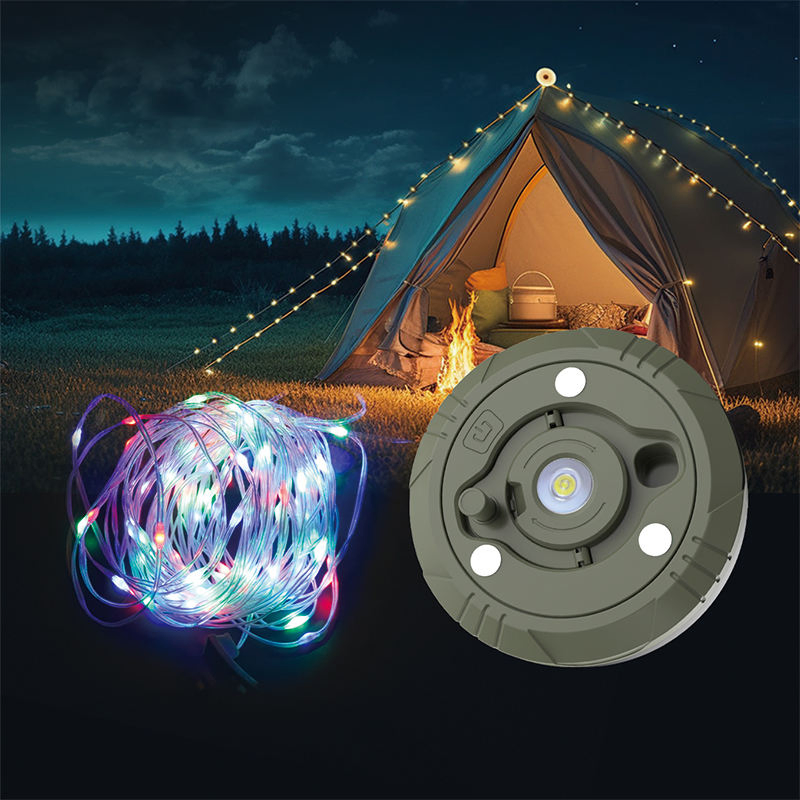 Multi-Functional Rechargeable Outdoor Camping Light with Light Chain