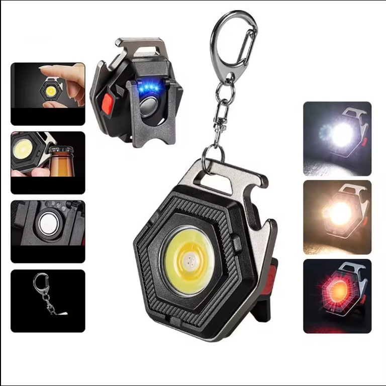 Multifunctional Mini COB Keychain Light USB Rechargeable Emergency Lamp LED Repair Work
