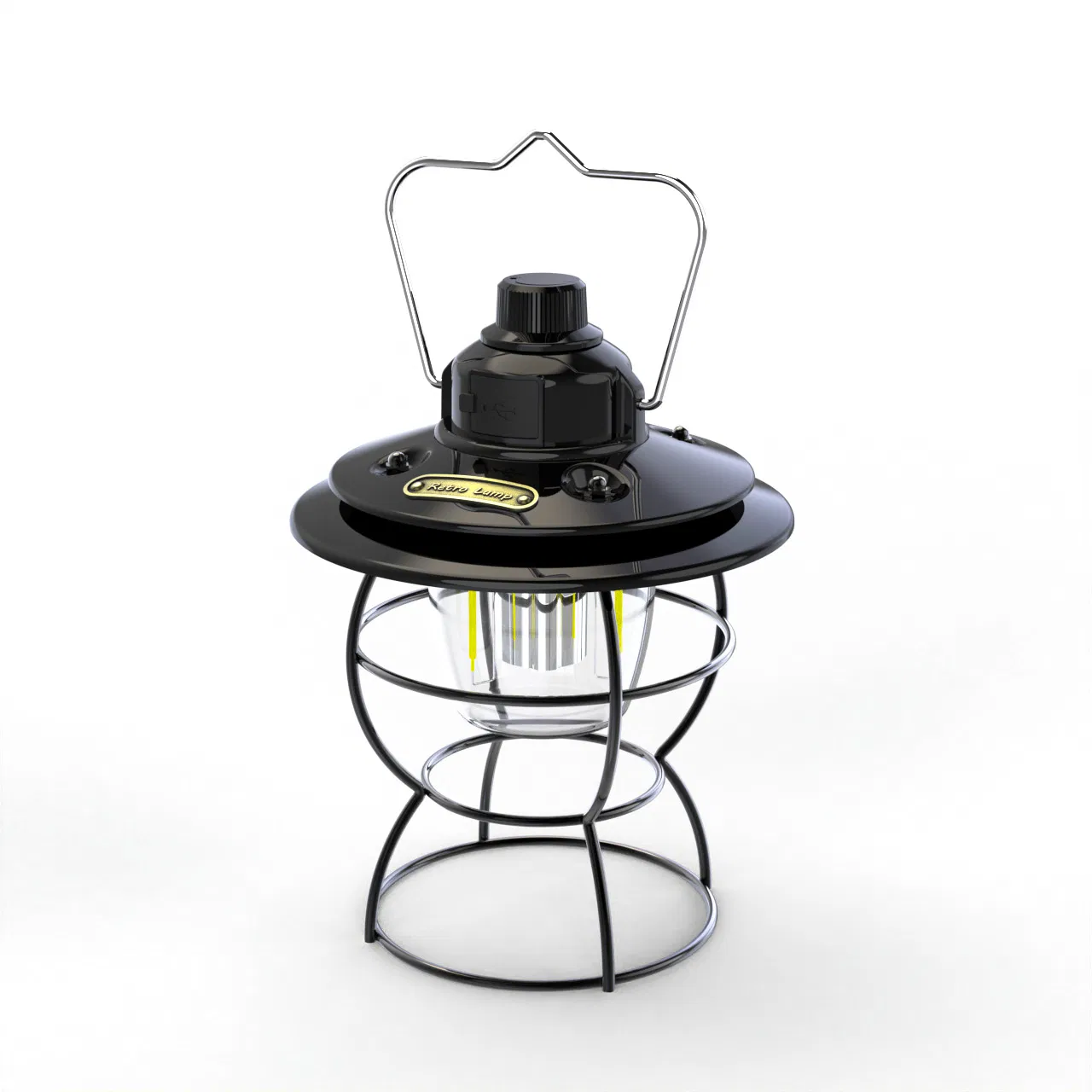 Portable Warm Light Tent Horse Lamp Multi-Functional Circuitry Design Rechargeable Retro Outdoor LED Lighting Camping Lantern