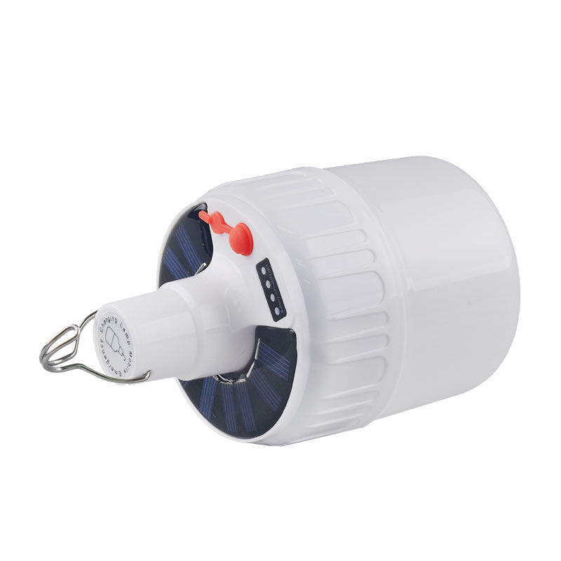 Solar Emergency Night Market Lamp, Outdoor Camping BBQ Hanging Night Lighting, Solar /City Grid Charging Dimmable Portable Rechargeable LED Bulb