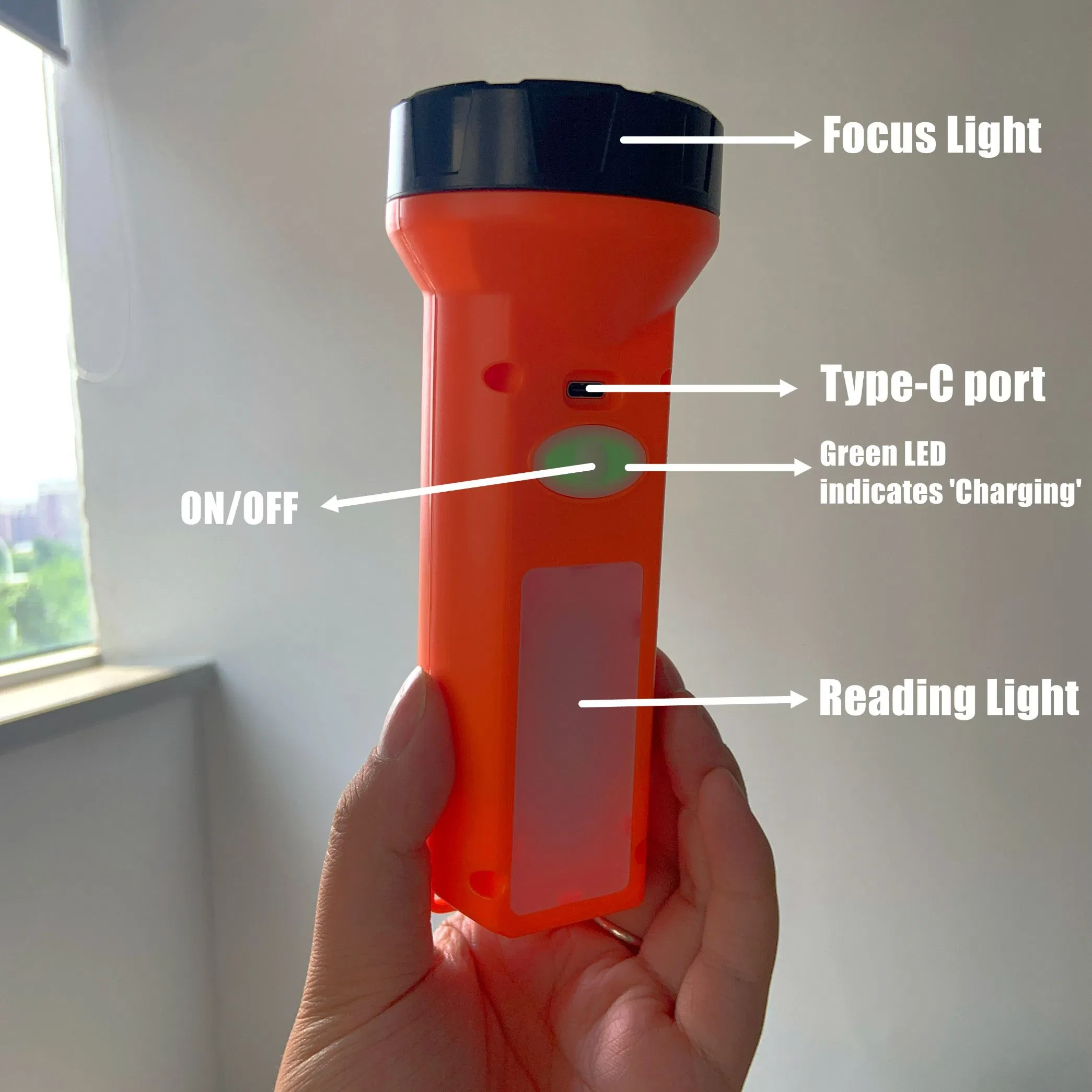 High Bright LED Solar Powered Torch Flashlight with Solar Panel