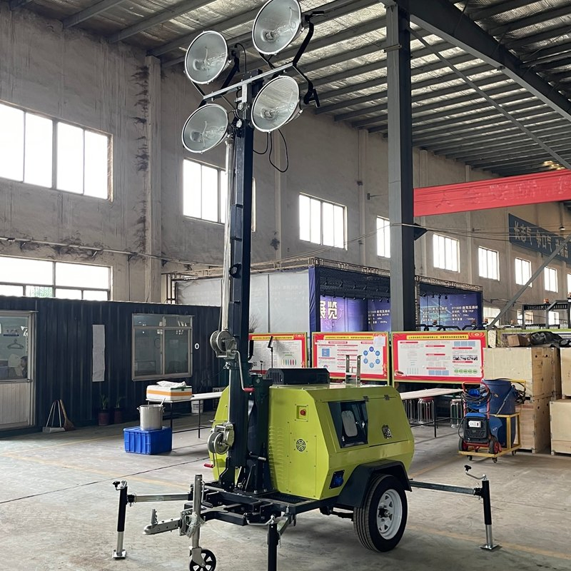Emergency Light Diesel Generators Mobile Lighting Mast 5m 7m 9m LED Light Tower for Sale