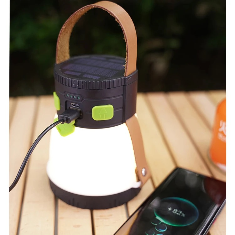 Handheld Camping Lantern Solar Powered Spotlight 1500 Lumens Sunlight Charging USB Rechargeable Super Bright LED Flashlight