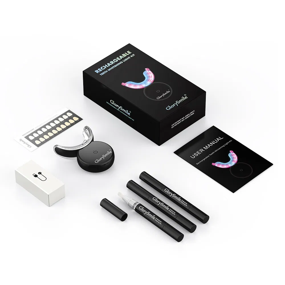 Advanced Private Label Custom Logo Teeth Whitening Kit Wireless with LED Light and Gels