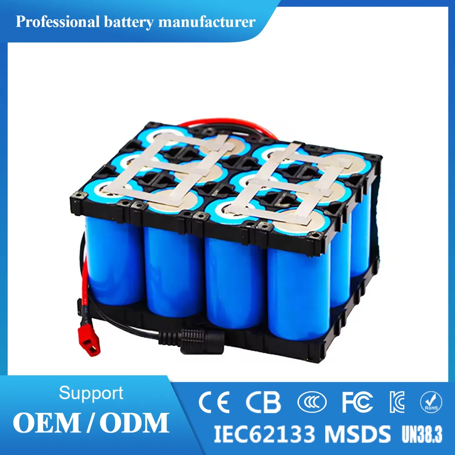 Factory OEM Battery Packs Lithium-Ion Battery LiFePO4 Rechargeable Battery 18650 21700 26650 32700 3.7V/7.4V/11.1V/12V 1s-3s for Electric Scooters &amp; LED Lights