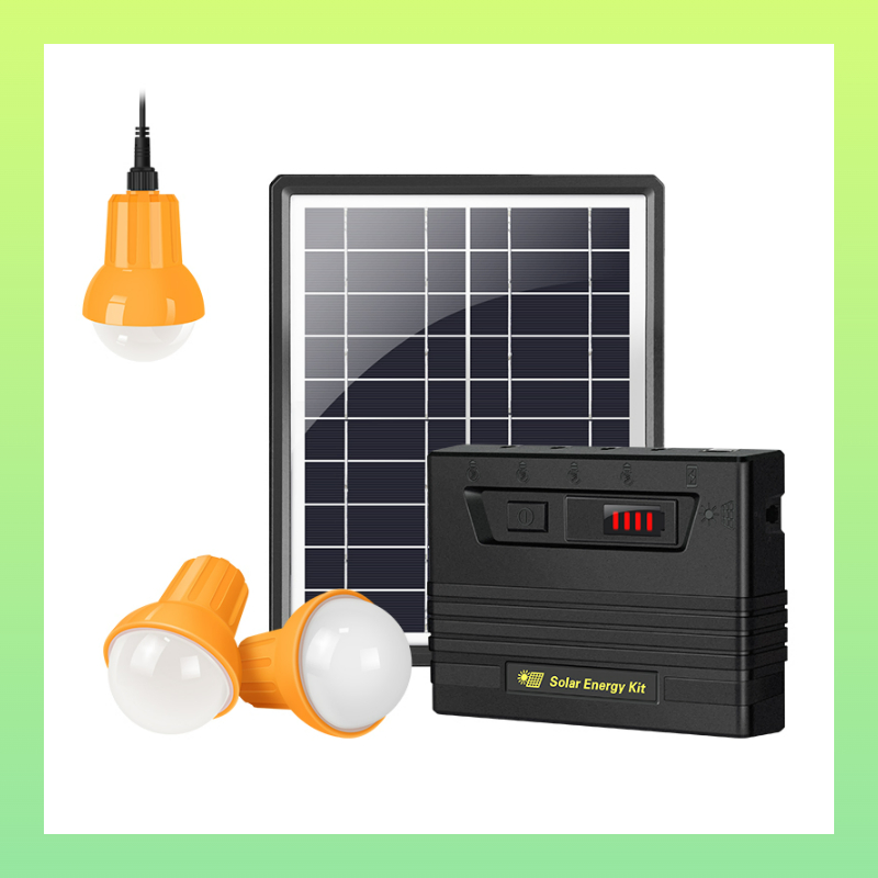 5W Portable Solar Power System House Light Solar Panel Kit with 3 LED Bulbs
