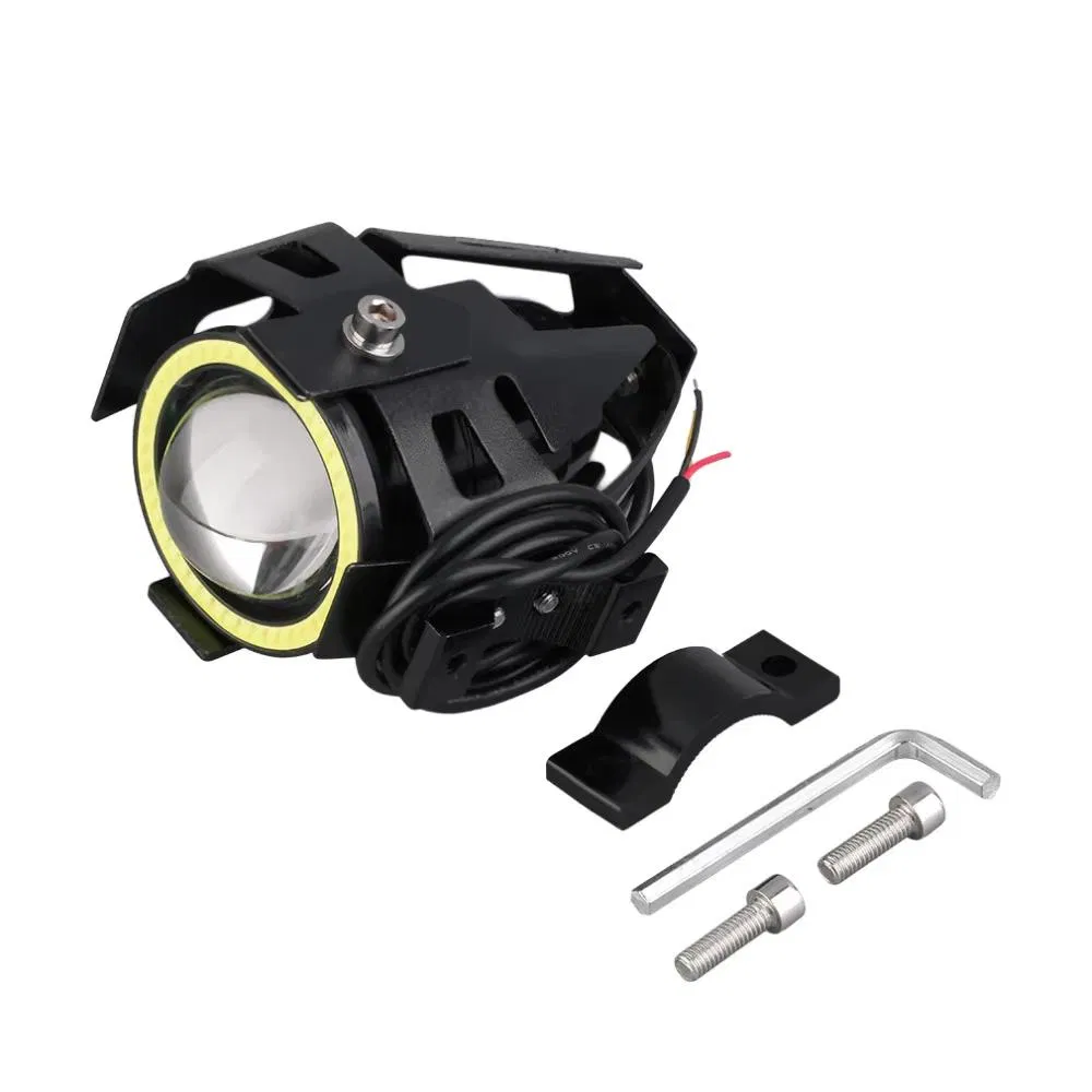 LED Lights Electric Scooter Motorcycle Headlight W/ Angel Eye Devil Eye Motorcycle Lighting System
