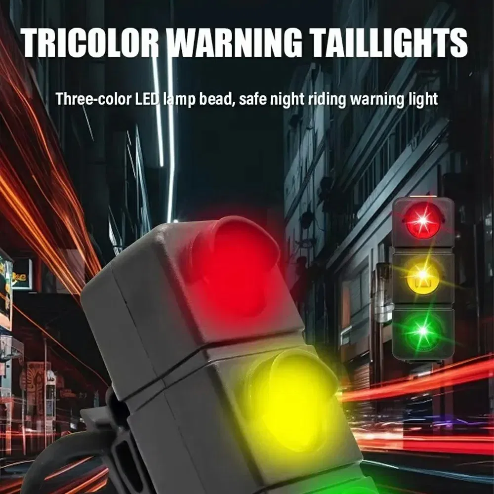 W19 USB Rechargeable Bike Tail Light 3 Color LED Waterproof Night Cycling Safety Warning Lamp