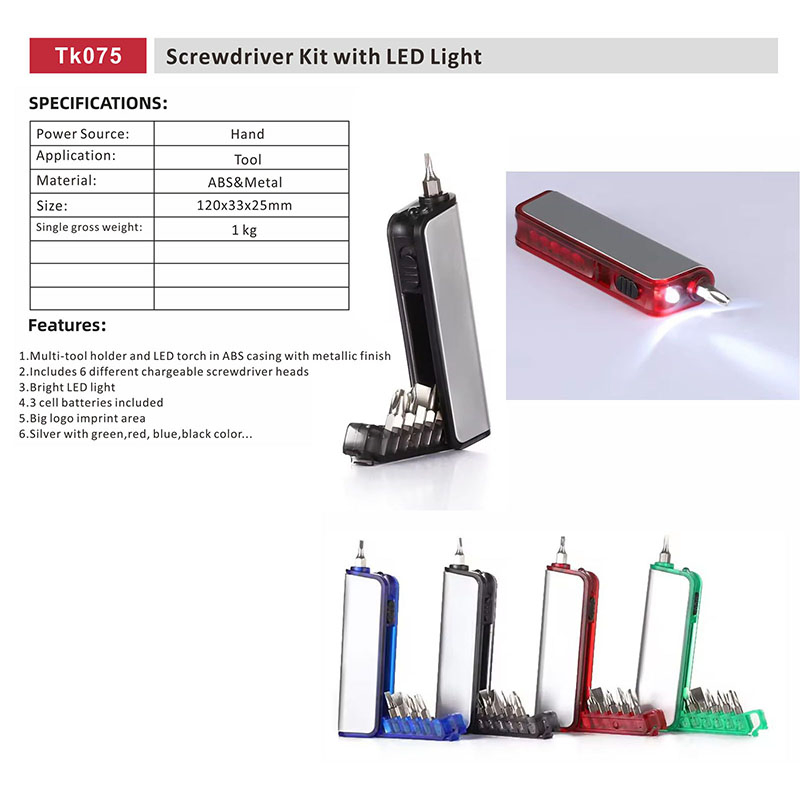 Screwdriver Kit with LED Light (Tk075)