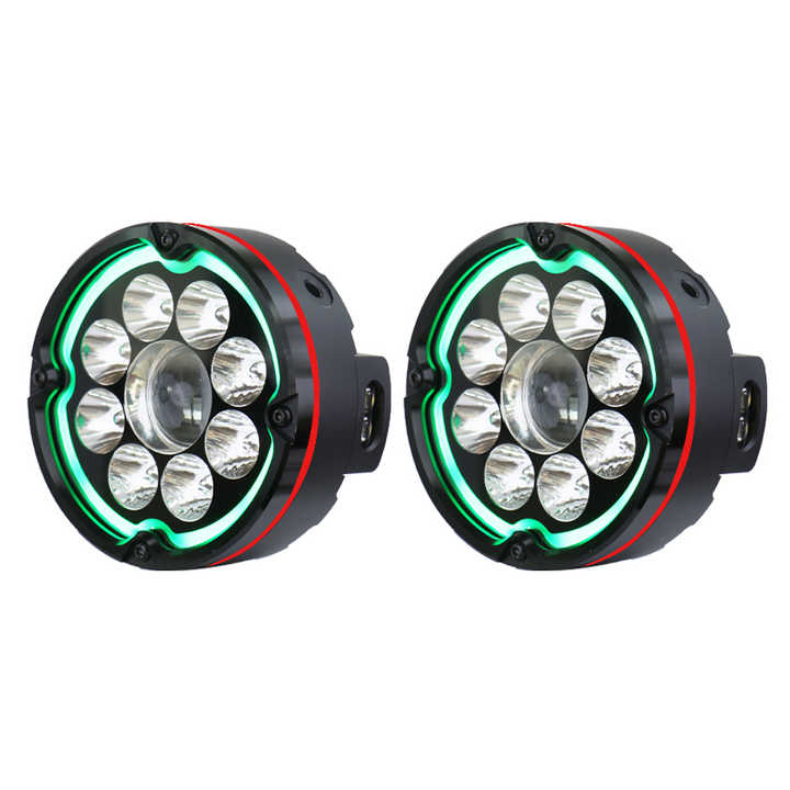 Motorcycle Auto Headlight LED Fog Light 200W Night Riding White and Yellow Dual Colors Accessories