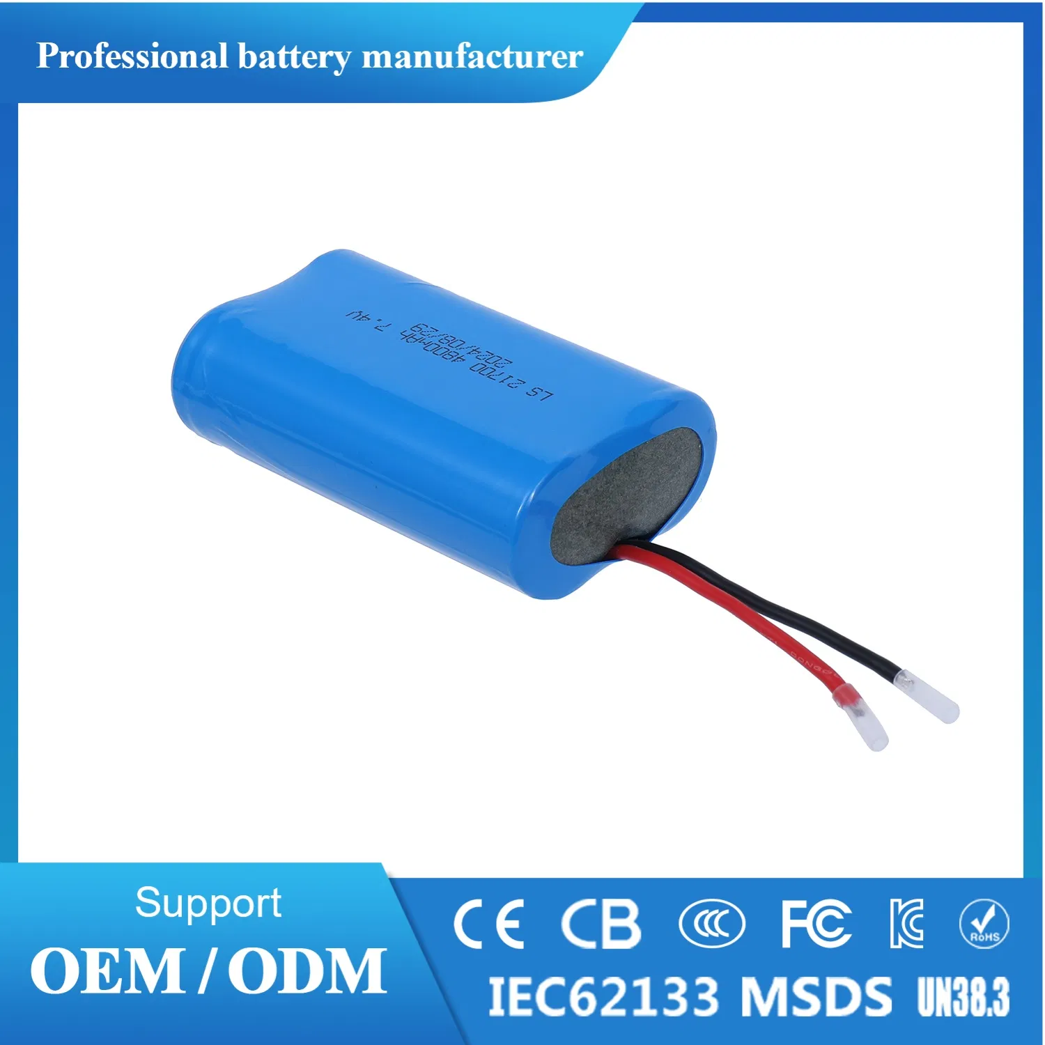 High-Capacity 21700 OEM Rechargeable Battery Pack for LED