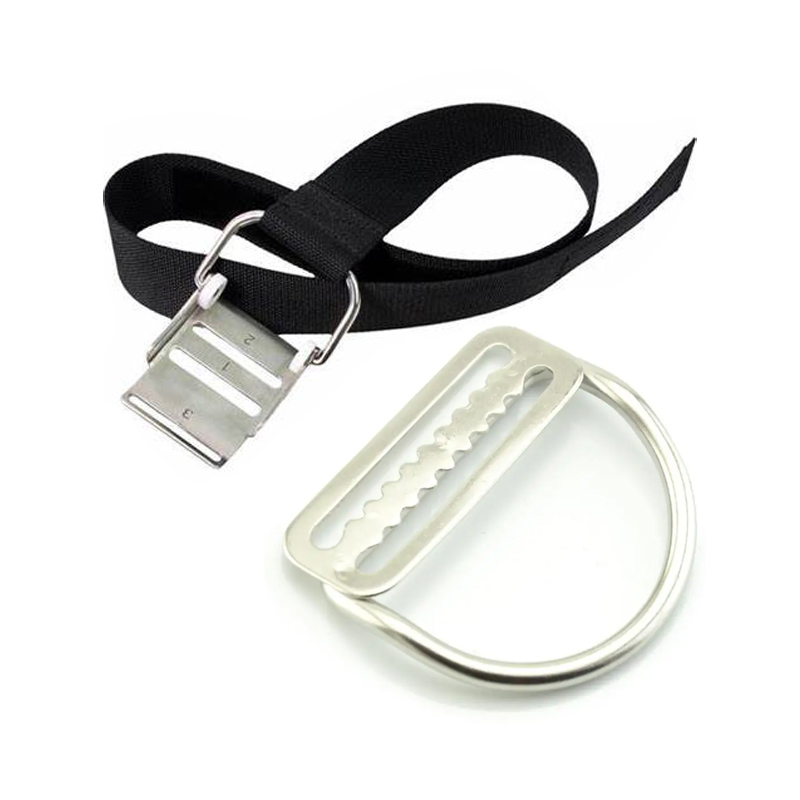 Custom Stainless Steel D Ring Buckle Scuba Diving Webbing Strap Keeper Weight Belt Surfing Swimming Diving Accessories