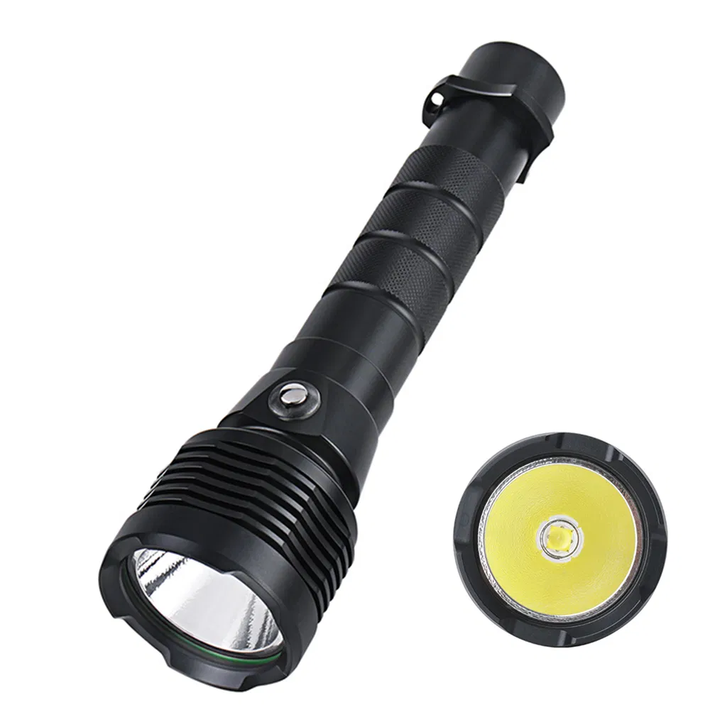 Outdoor Camping Underwater Rechargeable Scuba Diving Flashlight with 4 Modes LED Submersible Flash Torch Light