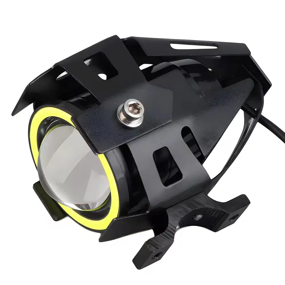 LED Lights Electric Scooter Motorcycle Headlight W/ Angel Eye Devil Eye Motorcycle Lighting System