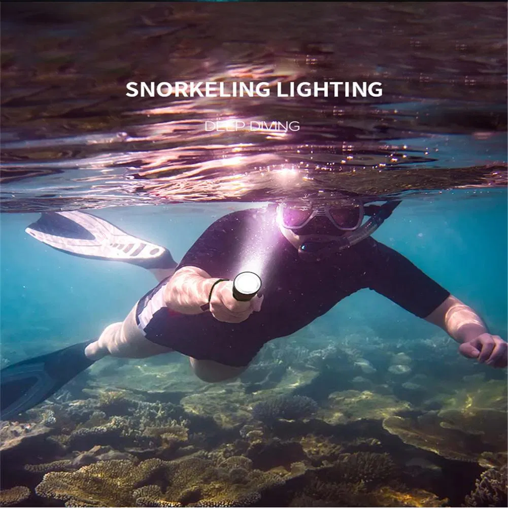 Professional Diving Torch Underwater Lamp Most Powerful LED Diving Underwater Light with Rechargeable 18650 26650 Scuba Dive Flashlight