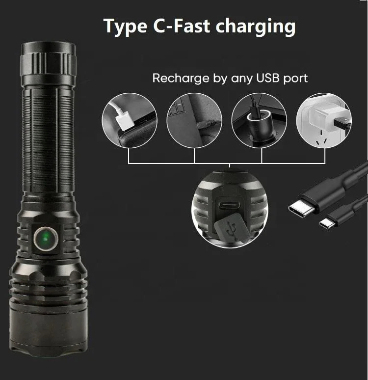 Brightenlux 2000 3000 Lumen White Laser Torch Rechargeable LED Flashlight