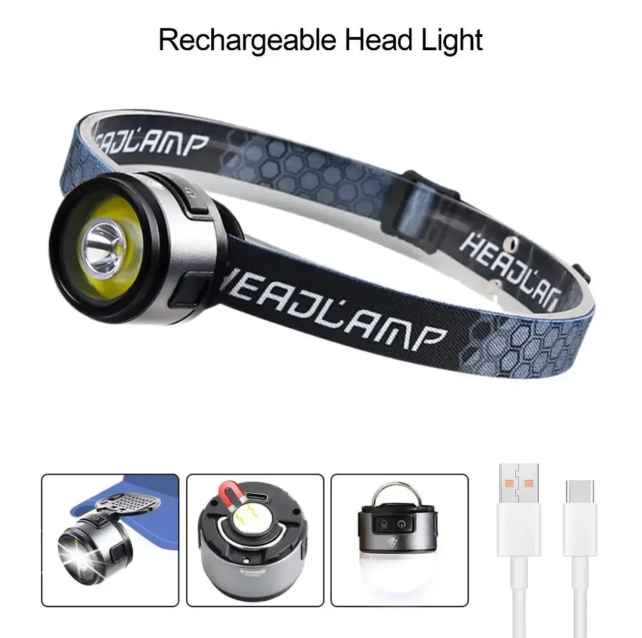 New Multi-Functional LED Headlight Clip Light Camping Tent Light with Strong Magnetic Lampshade