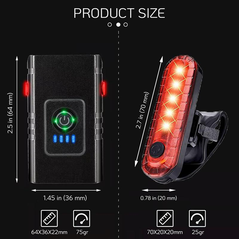 Night Riding Waterproof Bicycle Light USB Rechargeable Digital Power Display LED Flashlight Bicycle Headlight