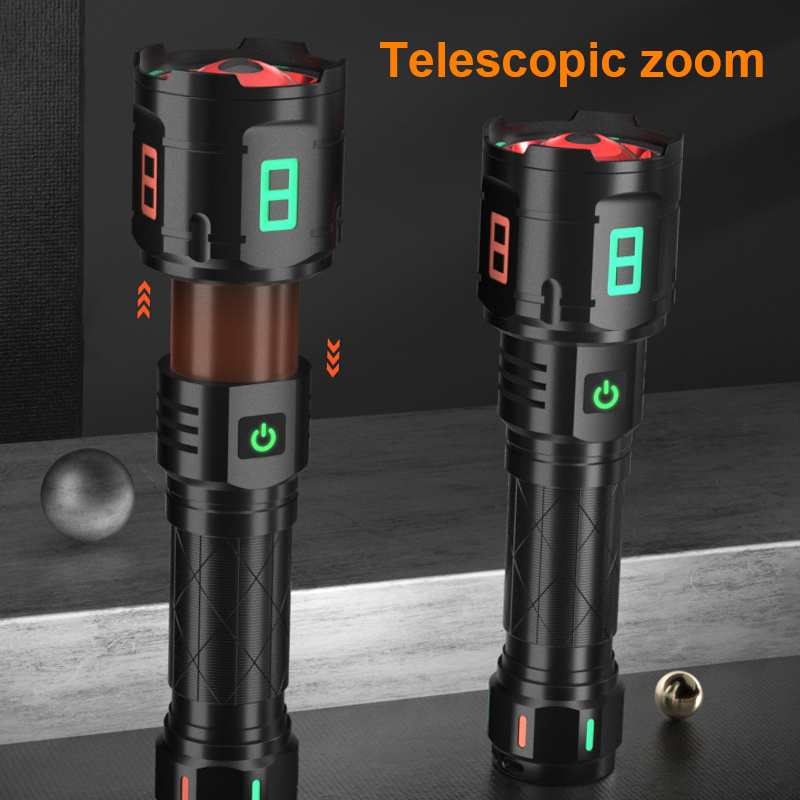 Helius White Laser 5800 Lumen Zoomable Fluorescent Rechargeable LED Flashlight