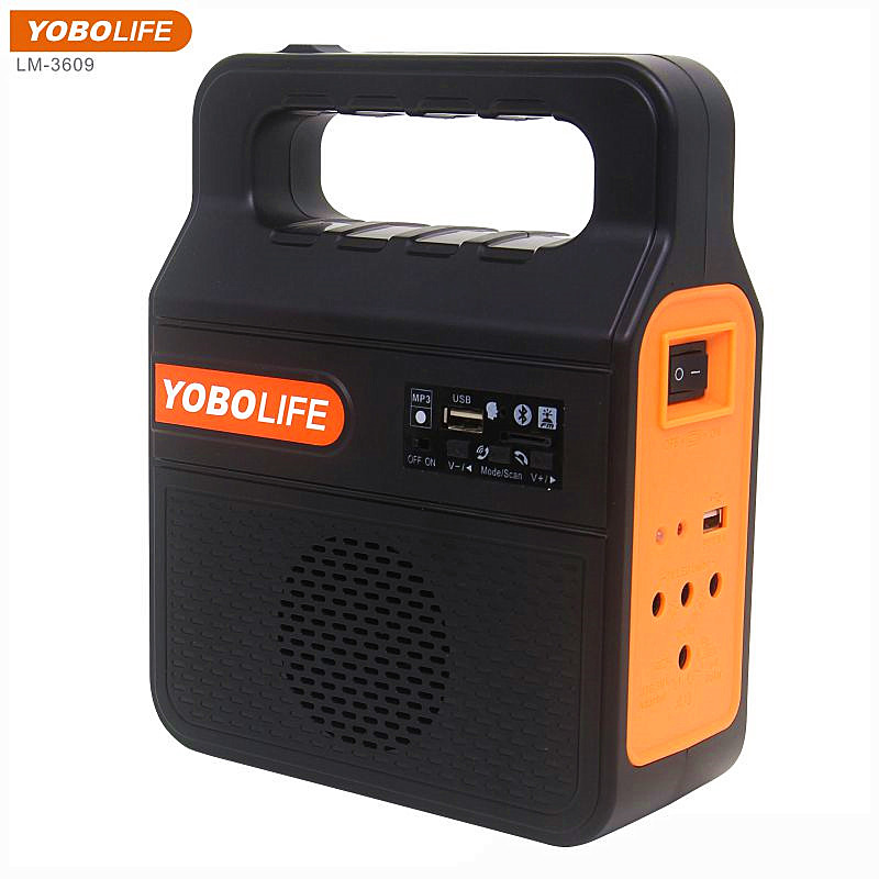 Yobolife Lm-3609 Portable Solar Energy Kit with 4W Solar Panel 3 LED Bulbs and Bluetooth MP3 Music Player Solar Light