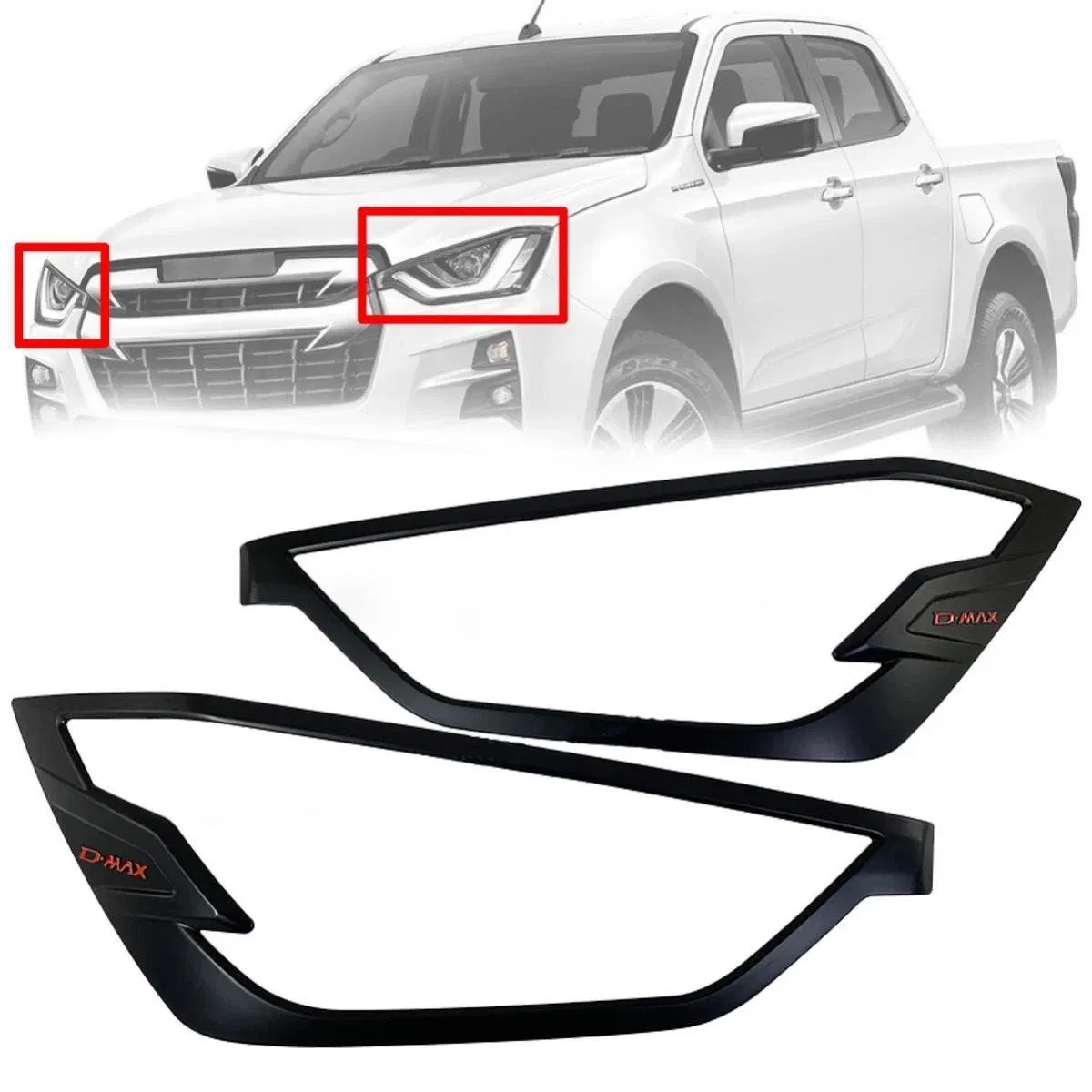 Whole Set Exterior Cover Front&Rear Light Set Door Handle Bowl for Isuzu D-Max 2016-2019 Dmax 2020+ Exterior Accessories