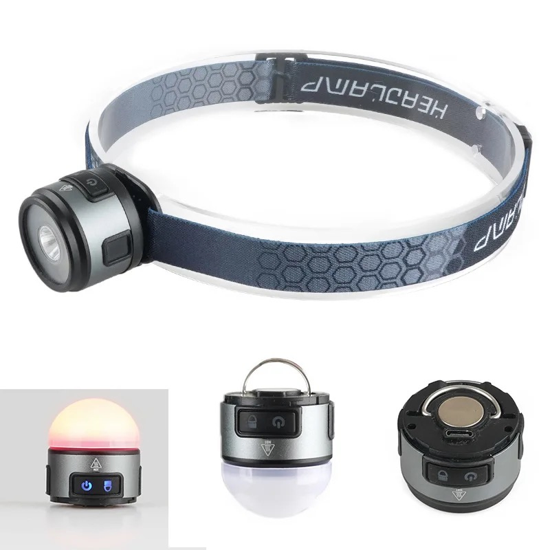 New Multi-Functional LED Headlight Clip Light Camping Tent Light with Strong Magnetic Lampshade