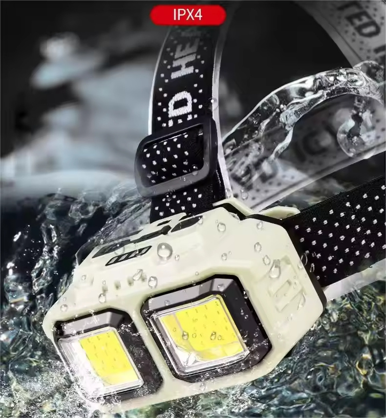 Helius Bright Light COB Powerful Wave Sensor Induction Night Running Cycling Fishing ABS USB Rechargeable Flashlight LED Headlamp